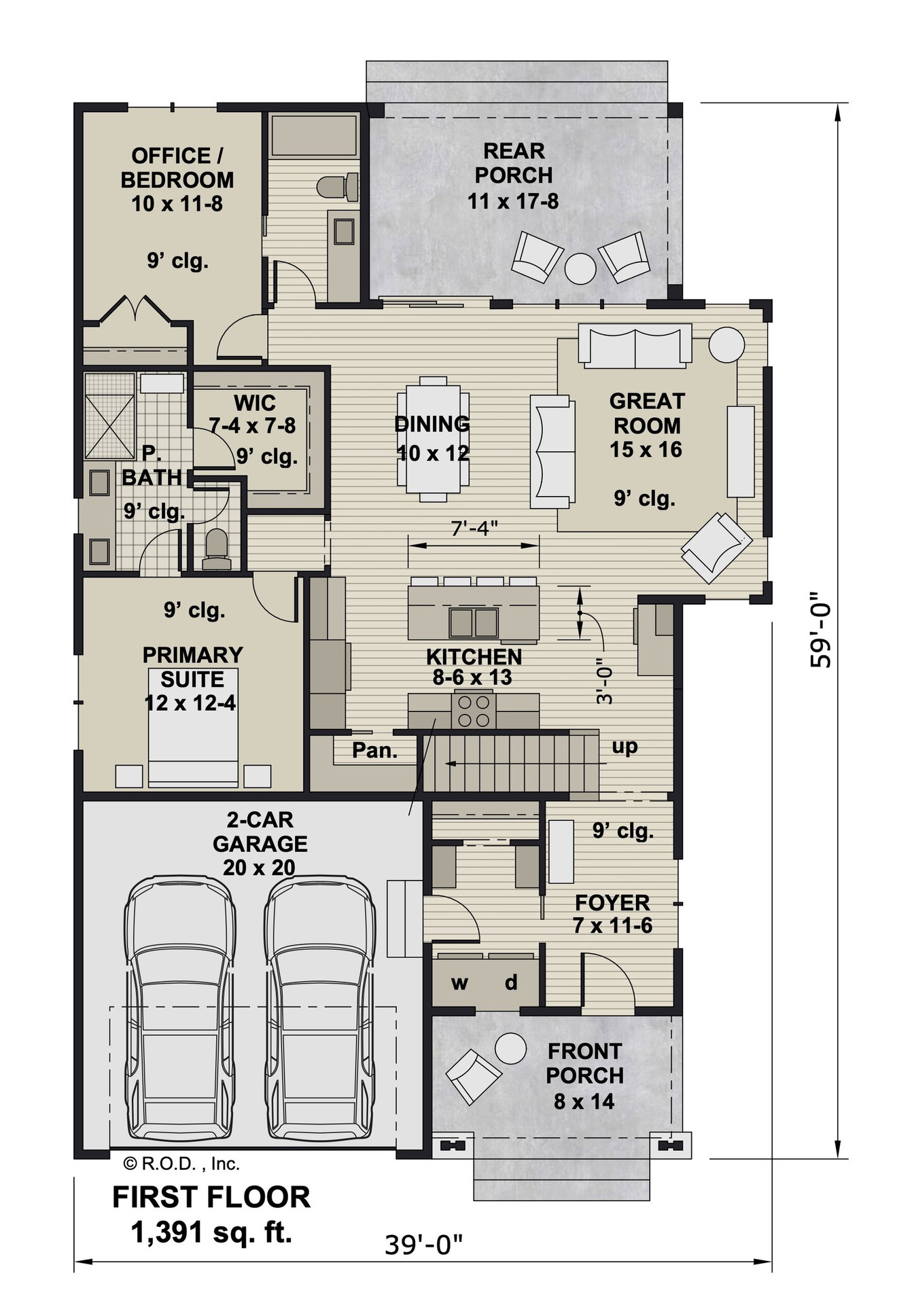 Bungalow House Plan - Ridgeway 95238 - 1st Floor Plan