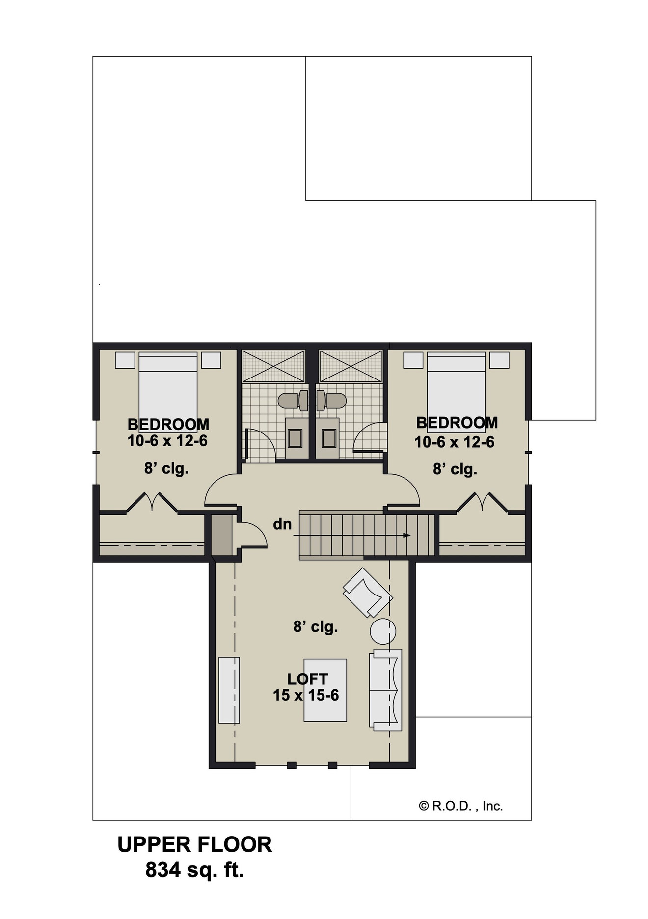Bungalow House Plan - Ridgeway 95238 - 2nd Floor Plan