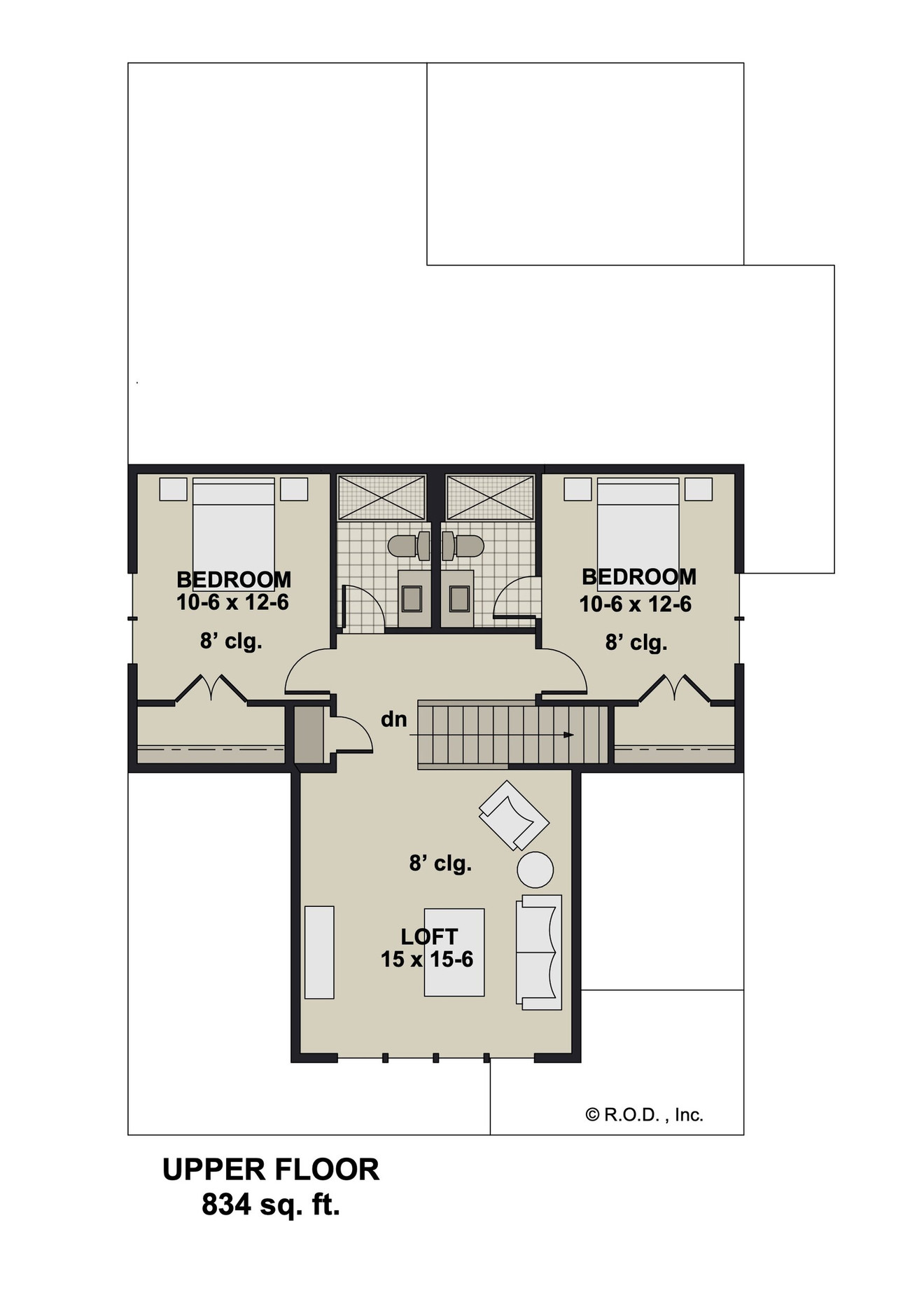 Bungalow House Plan - Bentonville 64639 - 2nd Floor Plan