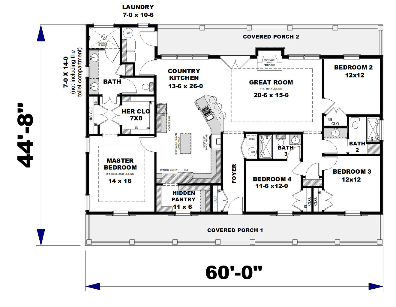 Farmhouse House Plan - 87620 - 1st Floor Plan