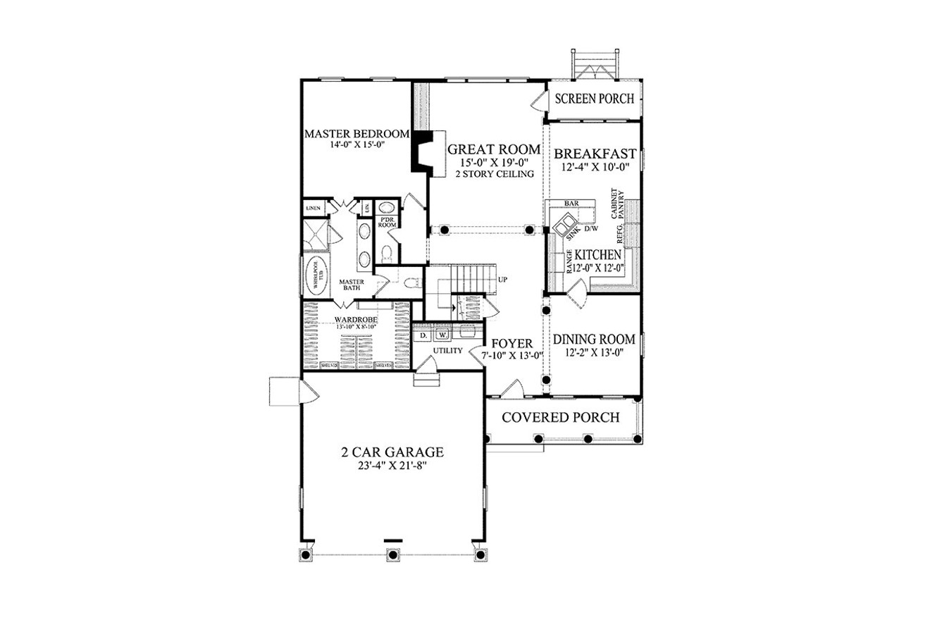 Southern House Plan - Easton 37241 - 1st Floor Plan