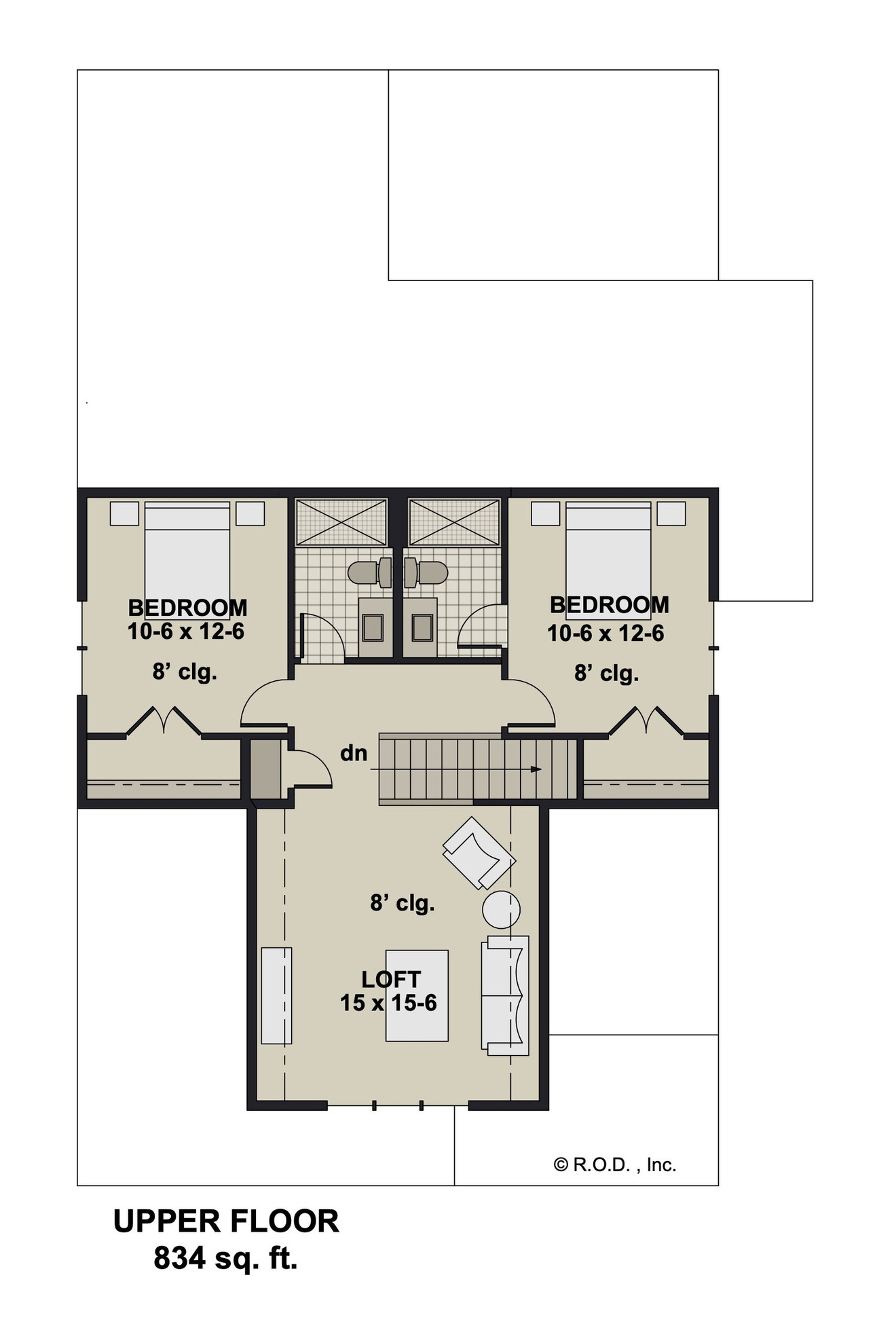 Craftsman House Plan - Gainesville 75005 - 2nd Floor Plan