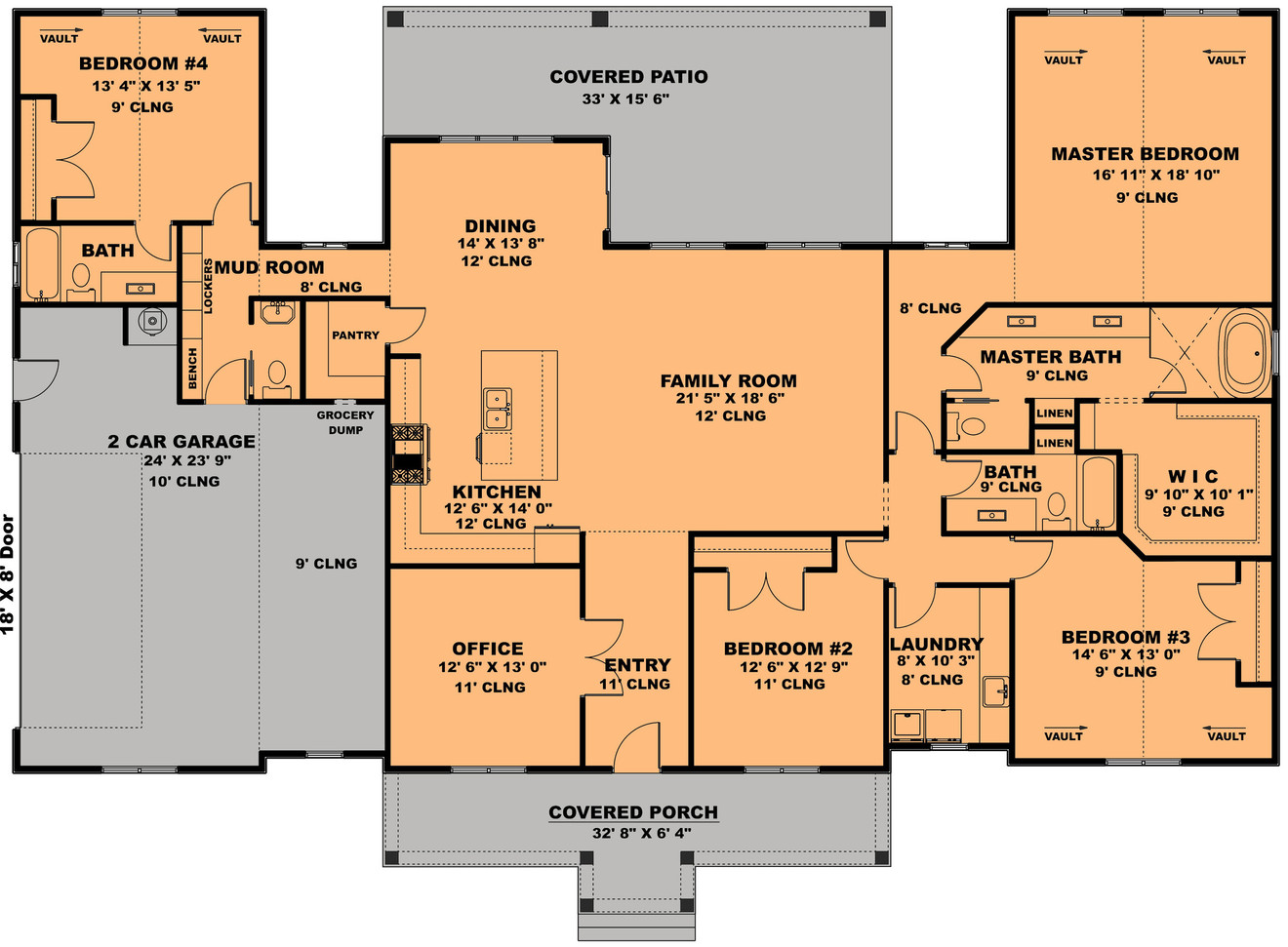 Farmhouse House Plan - The Renley 77360 - 1st Floor Plan