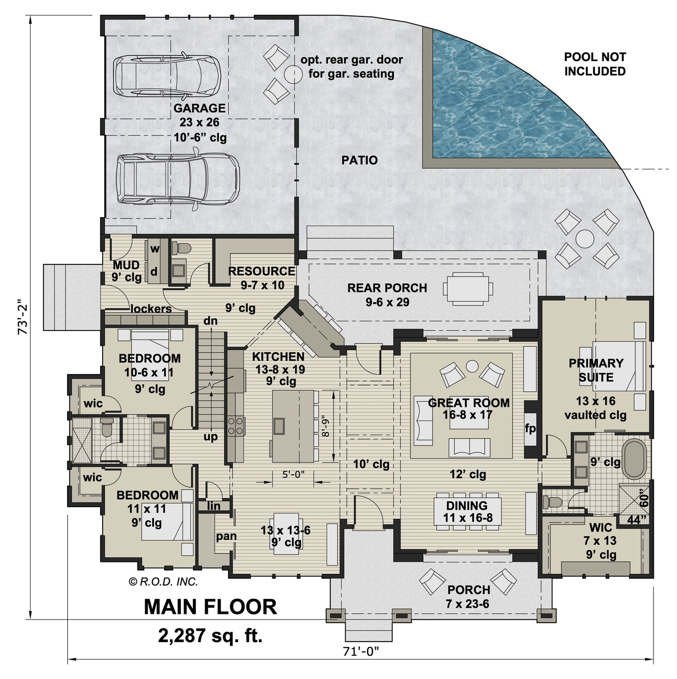 Craftsman House Plan - Juniper Rose 89514 - 1st Floor Plan