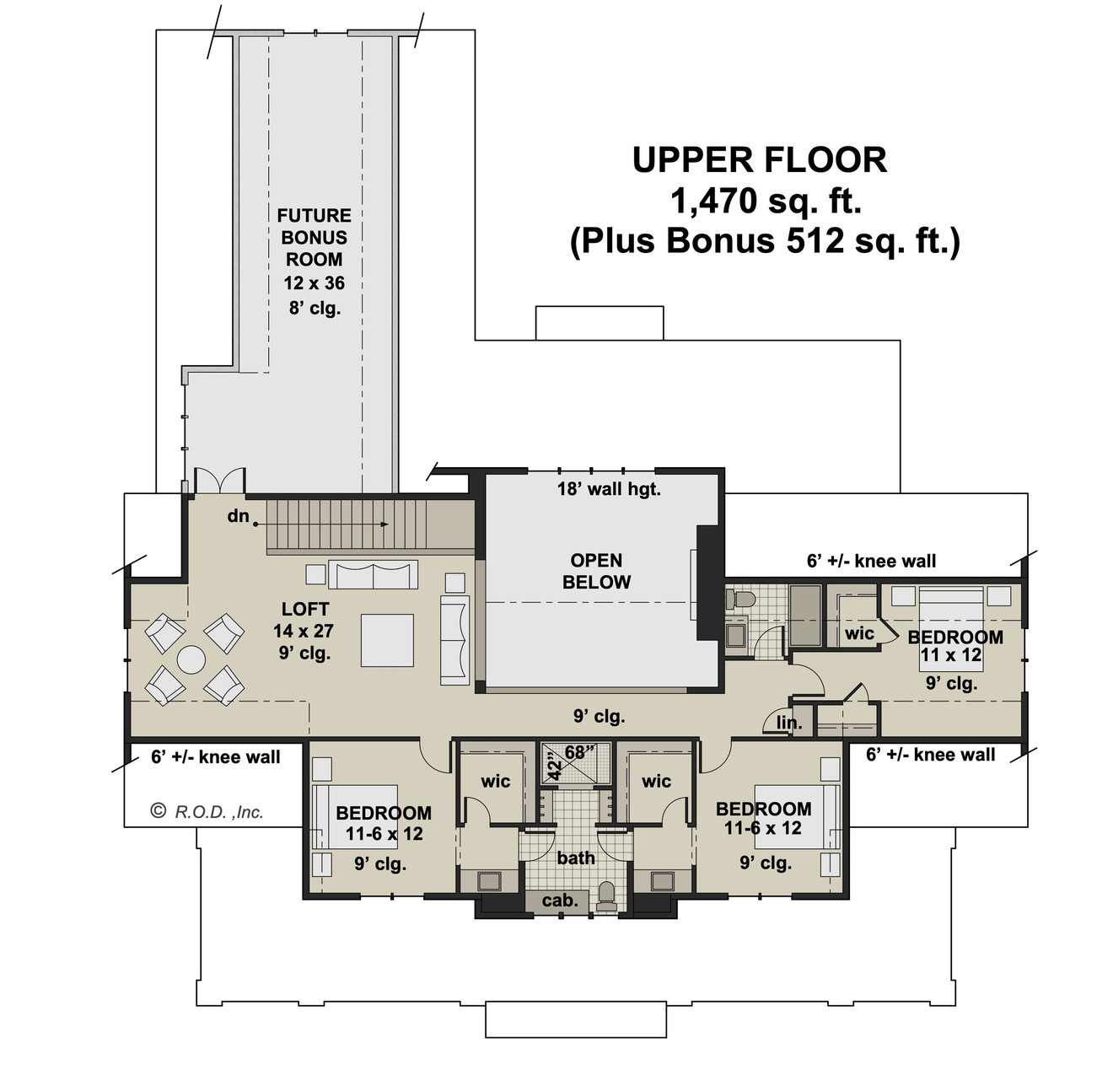 Secondary Image - Farmhouse House Plan - Riverside Oaks 53829 - 2nd Floor Plan