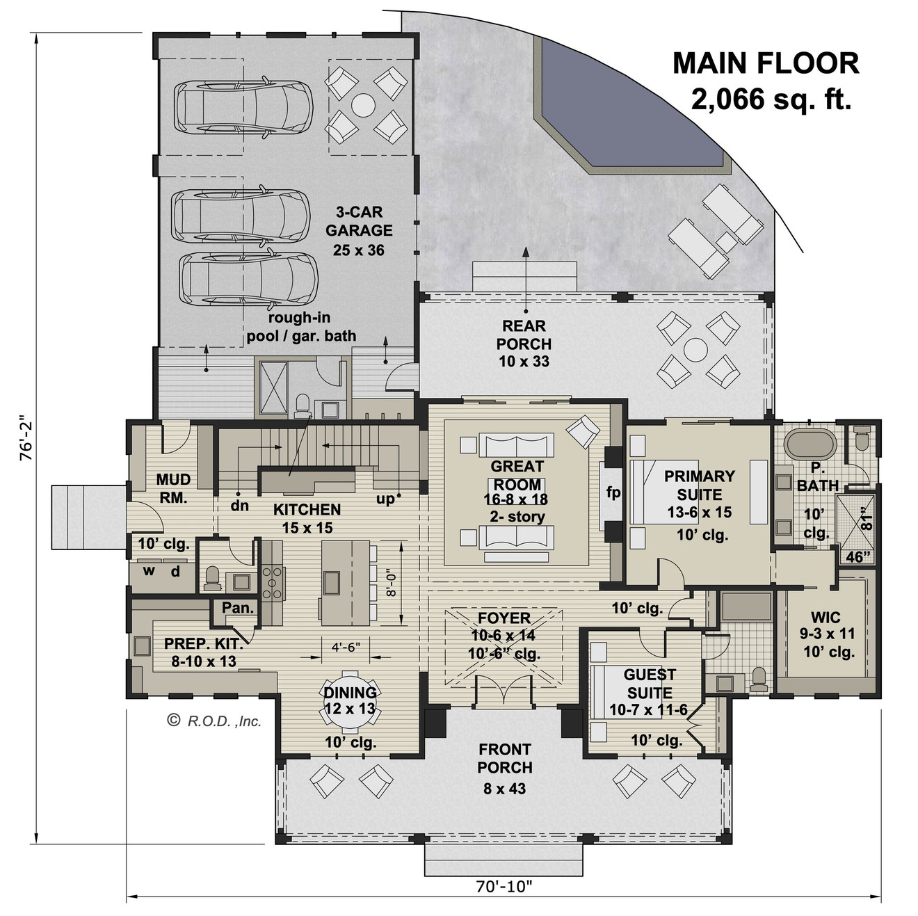 Farmhouse House Plan - Cedar Valley 26939 - 1st Floor Plan