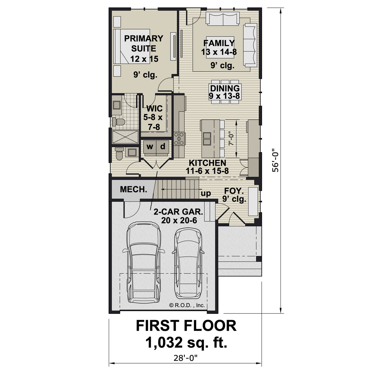 Craftsman House Plan - Winslow 45873 - 1st Floor Plan