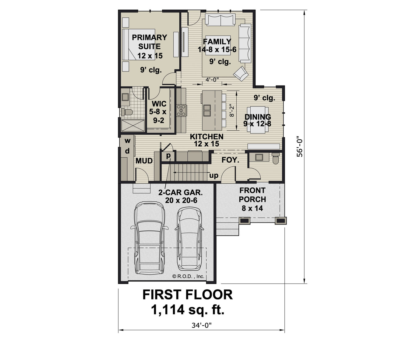 Bungalow House Plan - Mill Stone 79890 - 1st Floor Plan