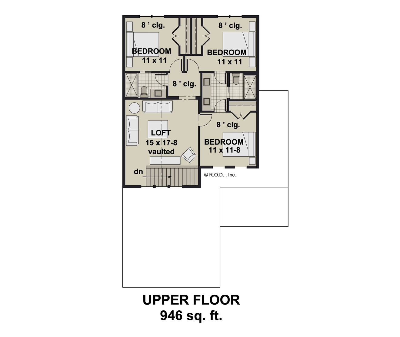 Bungalow House Plan - Mill Stone 79890 - 2nd Floor Plan