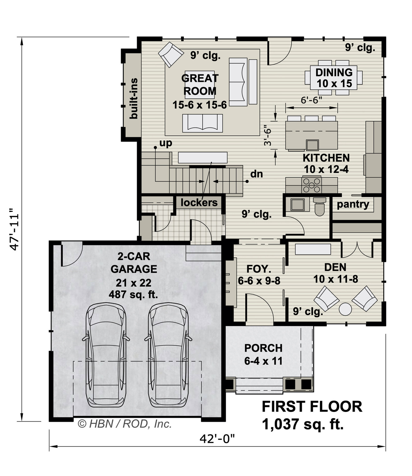 Craftsman House Plan - Woodlands 74847 - 1st Floor Plan
