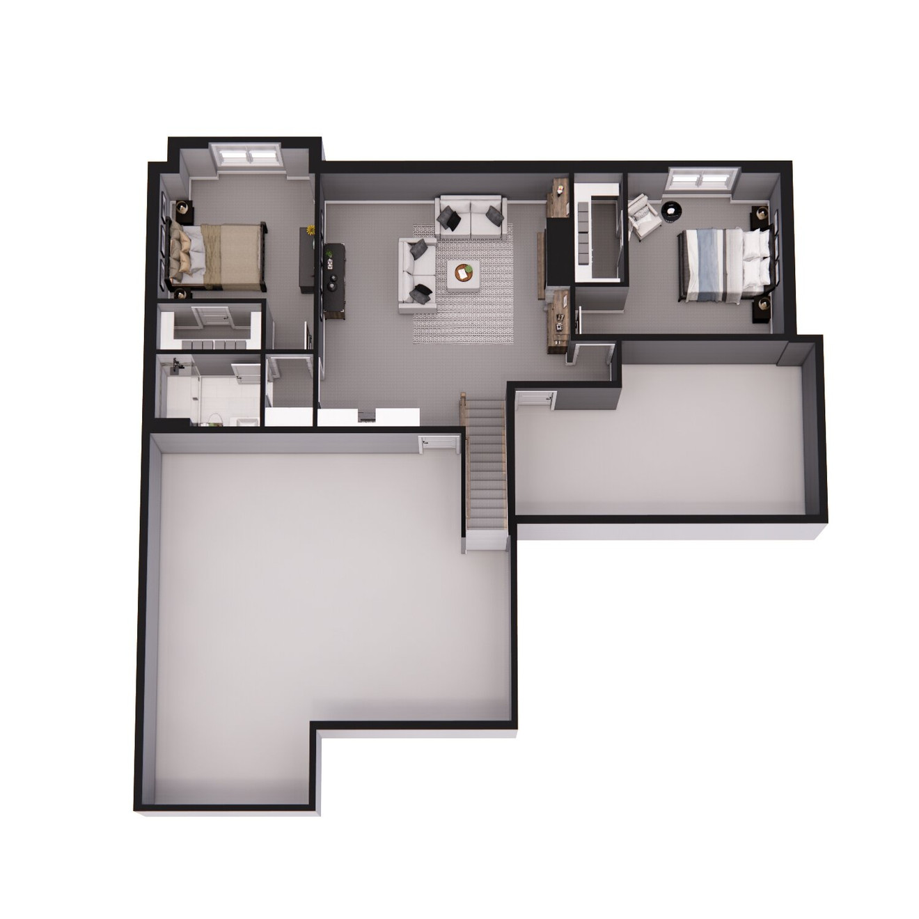 Traditional House Plan - Elmsgate 45978 - Basement Floor Plan Dollhouse - 