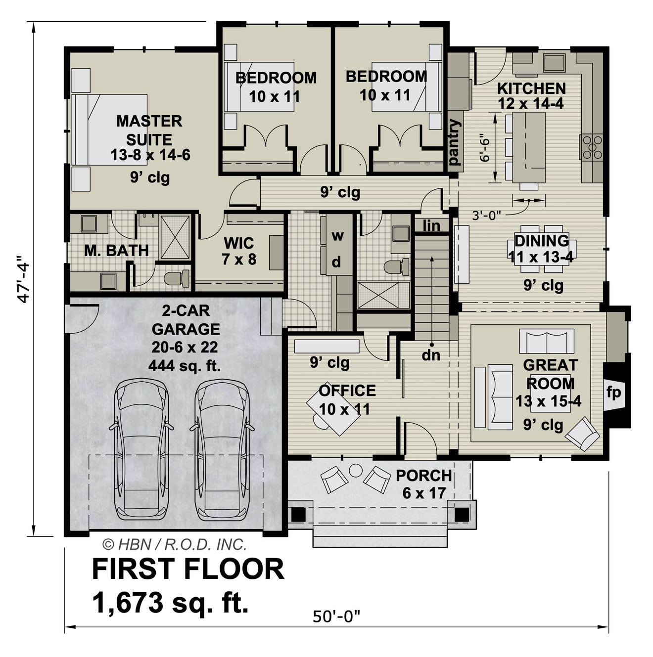 Traditional House Plan - Oakwood 60169 - 1st Floor Plan
