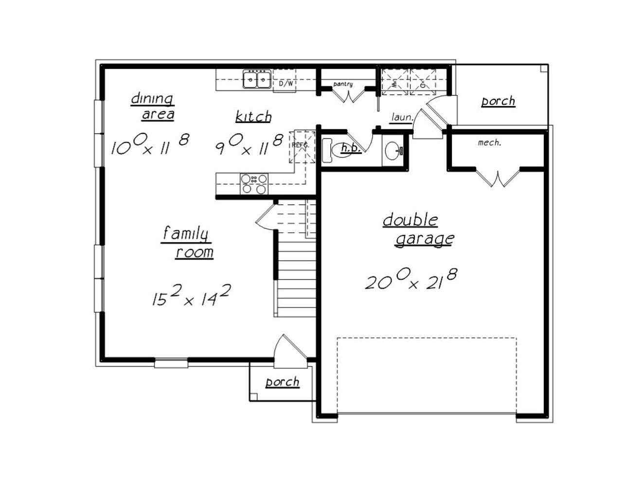 Traditional House Plan - 68558 - 1st Floor Plan