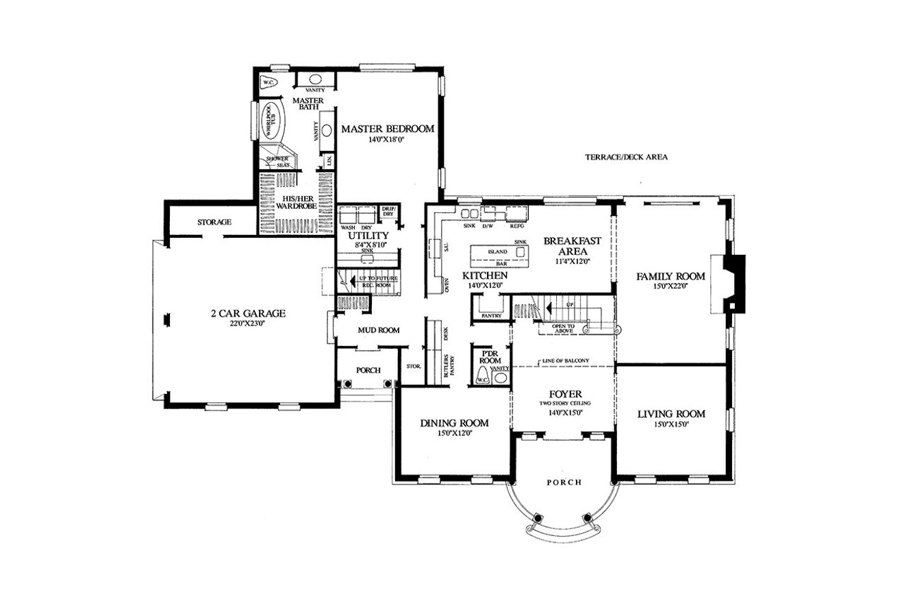 Classic House Plan - Wyndham 84847 - 1st Floor Plan