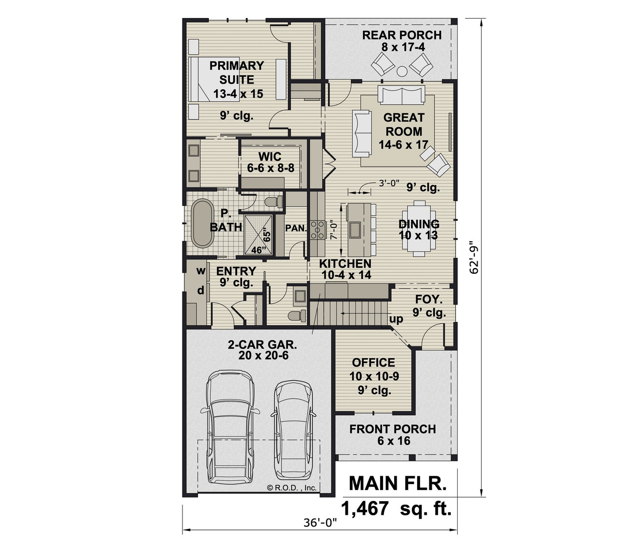 Farmhouse House Plan - Villanova 72886 - 1st Floor Plan