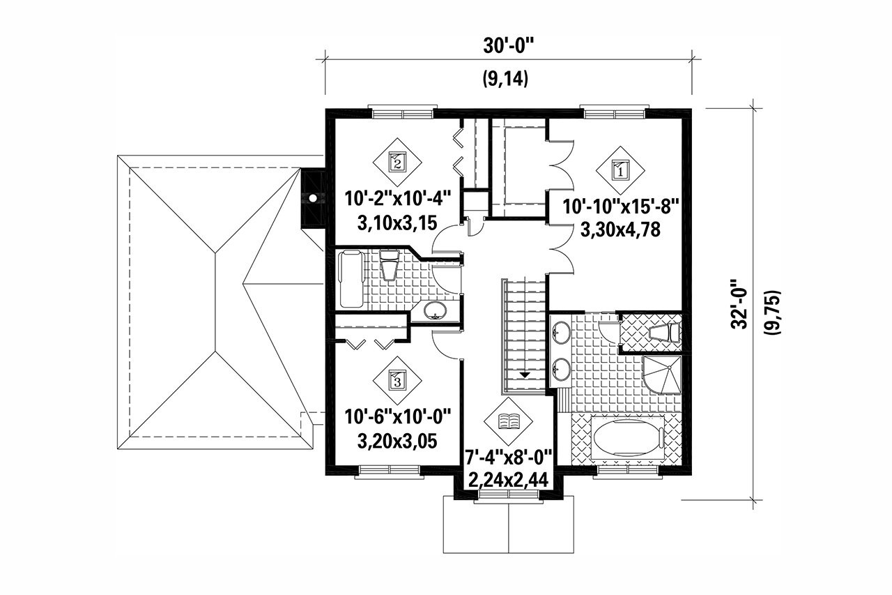 Secondary Image - French Country House Plan - 53267 - 2nd Floor Plan