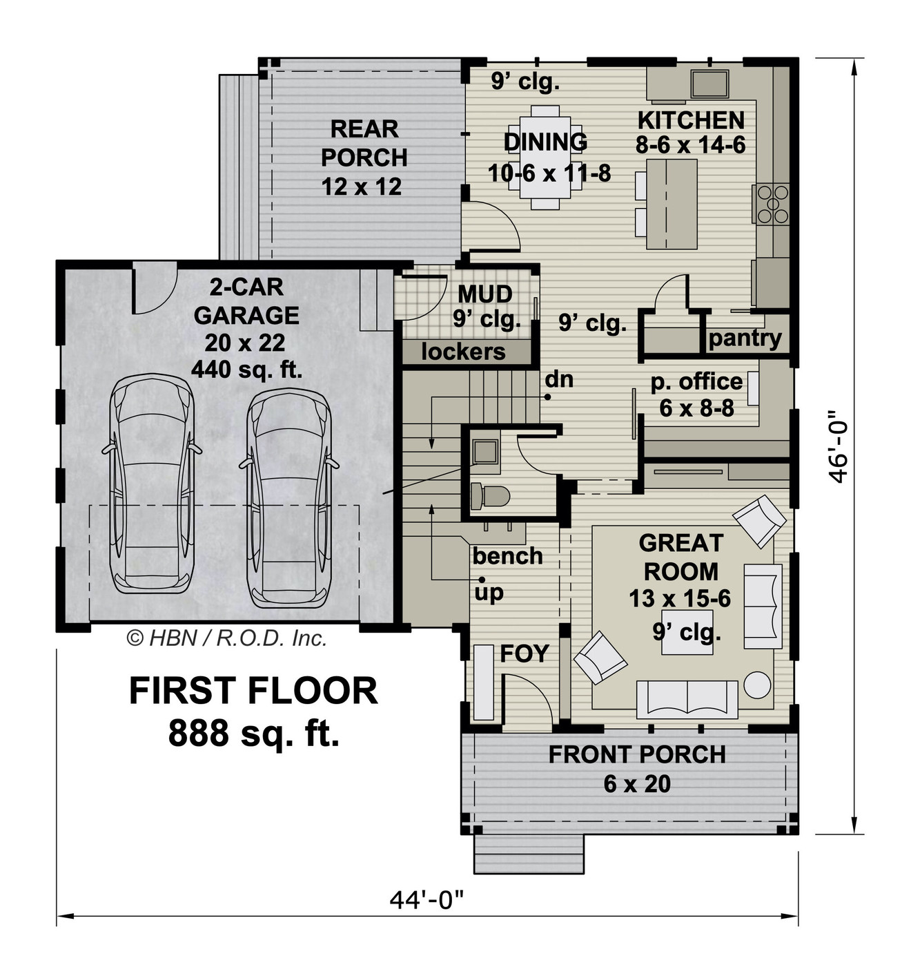 Craftsman House Plan - Springfield 47332 - 1st Floor Plan
