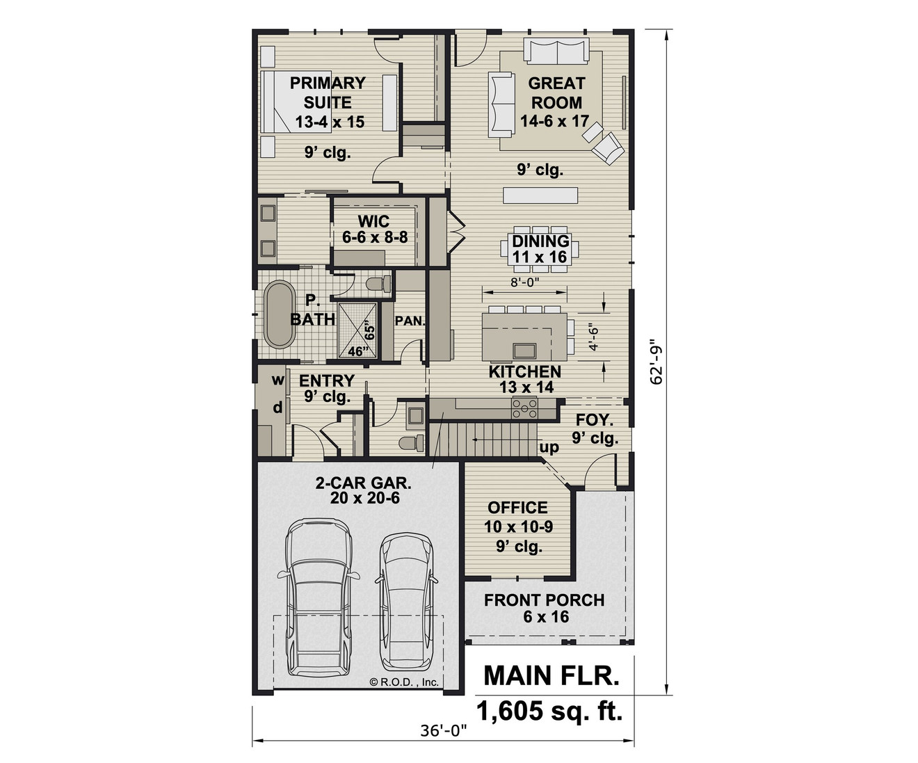 Craftsman House Plan - Stowe 43730 - 1st Floor Plan