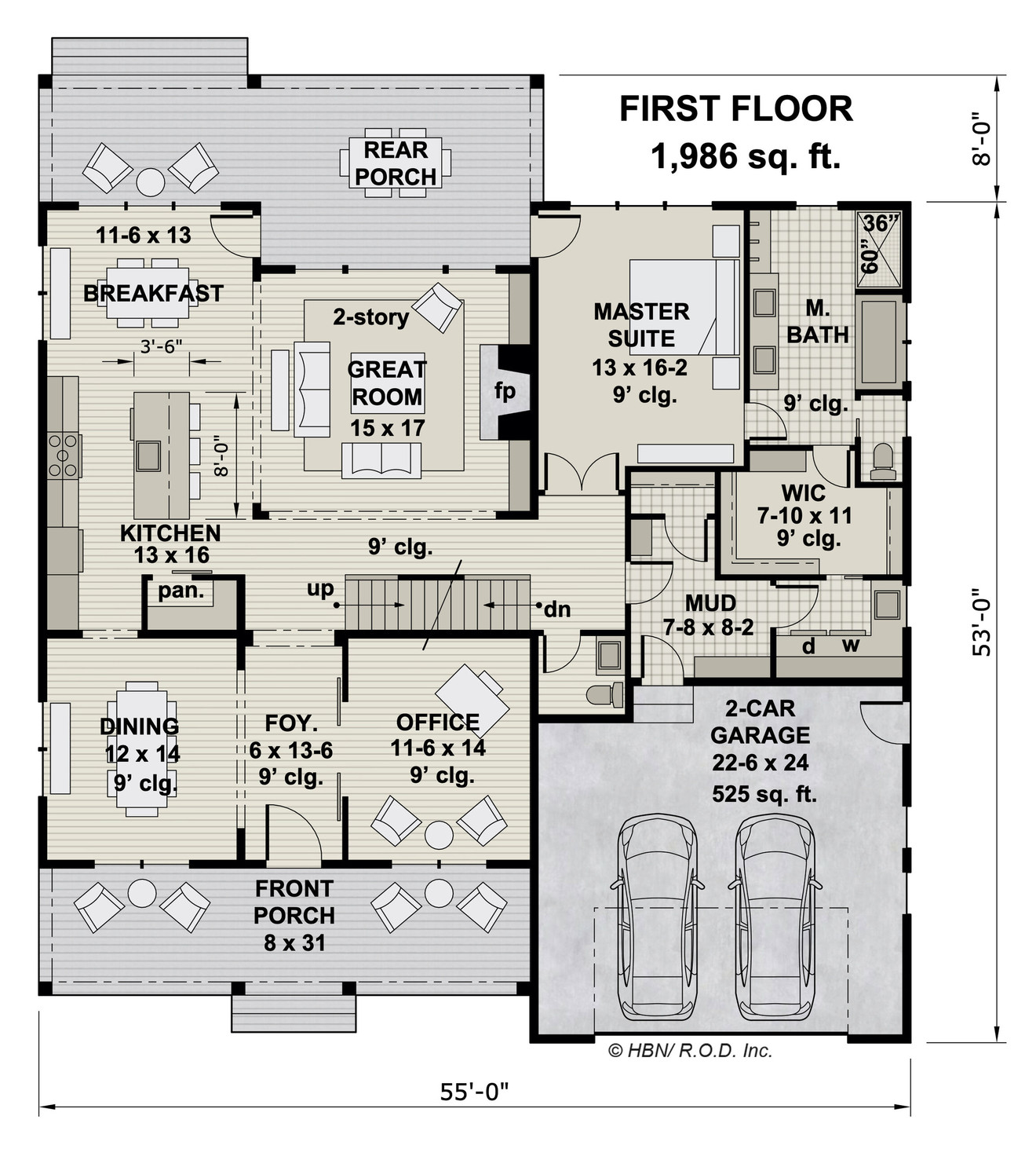 Farmhouse House Plan - Brushy Creek 26008 - 1st Floor Plan