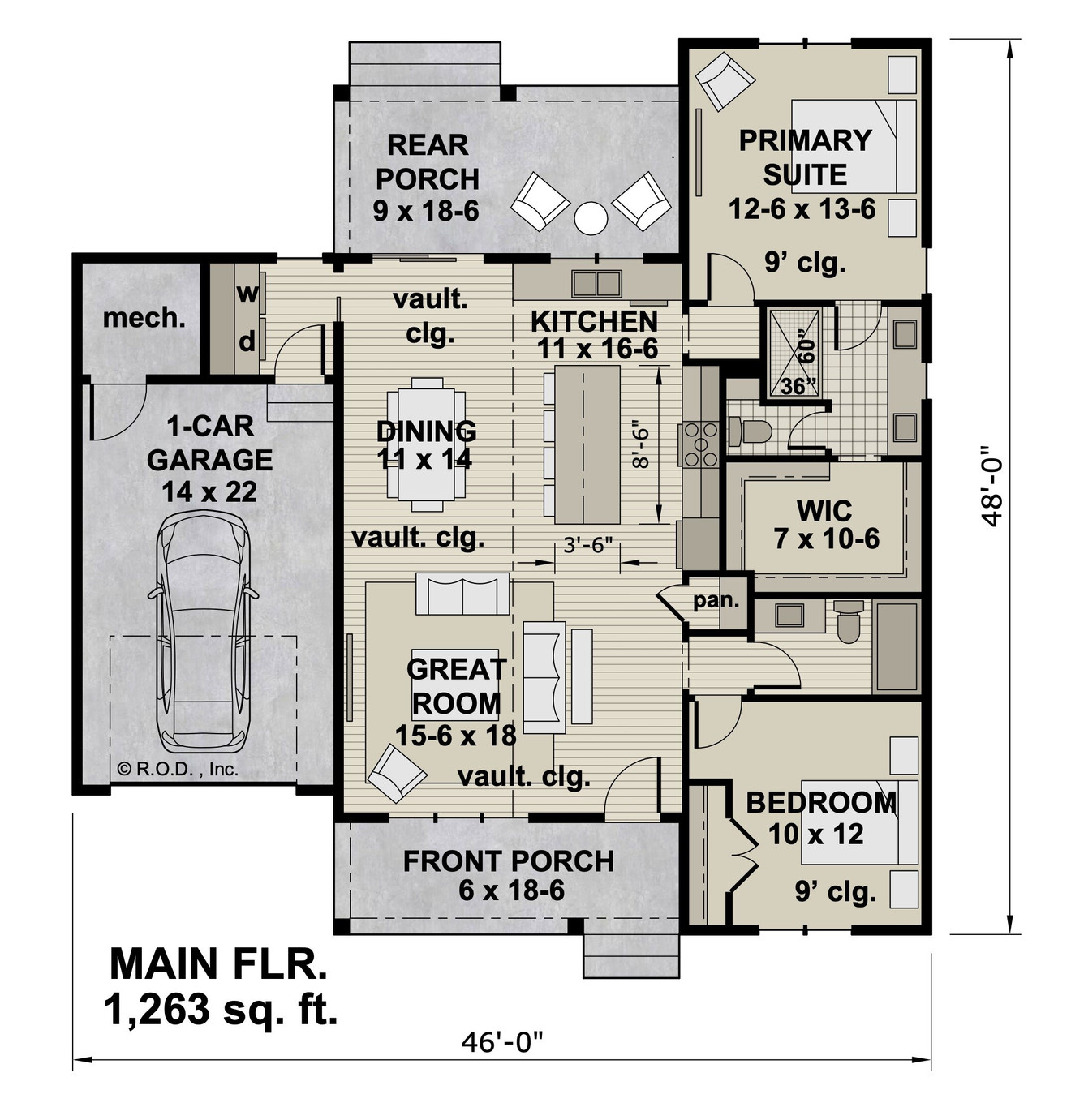 Farmhouse House Plan - Greensboro 90756 - 1st Floor Plan