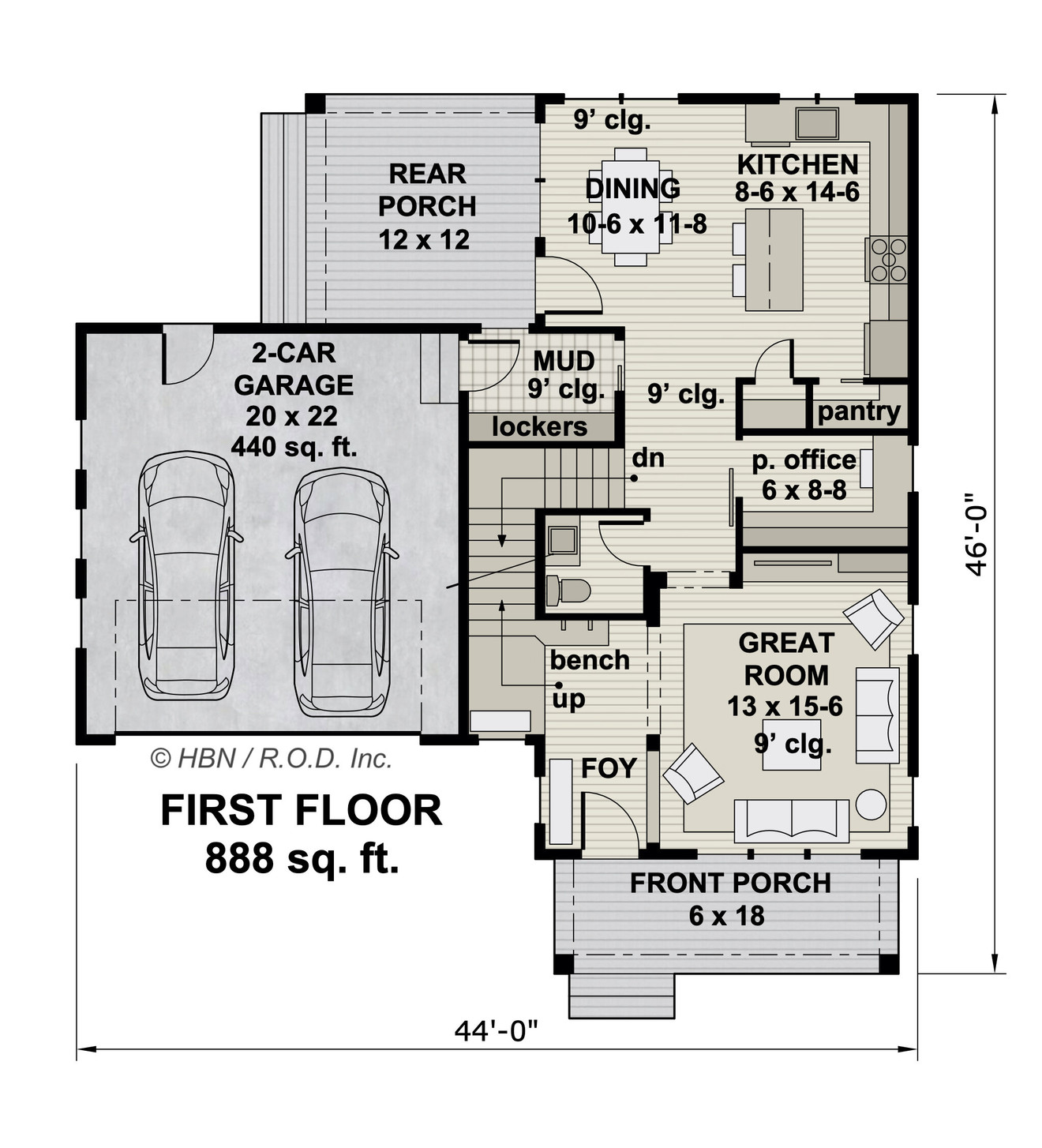 Farmhouse House Plan - Woodside 42371 - 1st Floor Plan