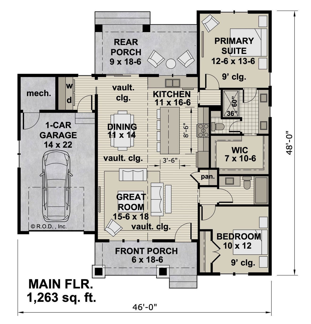 Bungalow House Plan - Henderson 97215 - 1st Floor Plan
