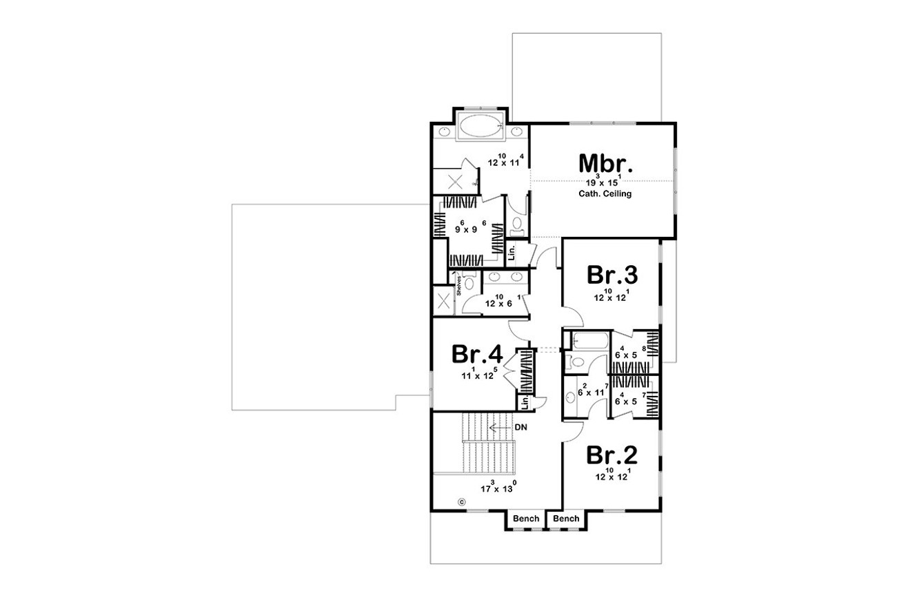 Farmhouse House Plan - Silverton Cottage 79389 - 2nd Floor Plan