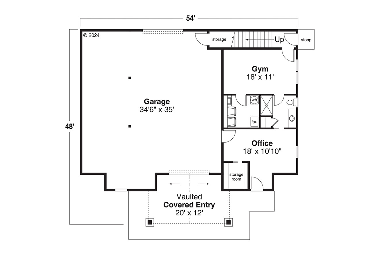 Farmhouse House Plan - Garage 37132 - 1st Floor Plan