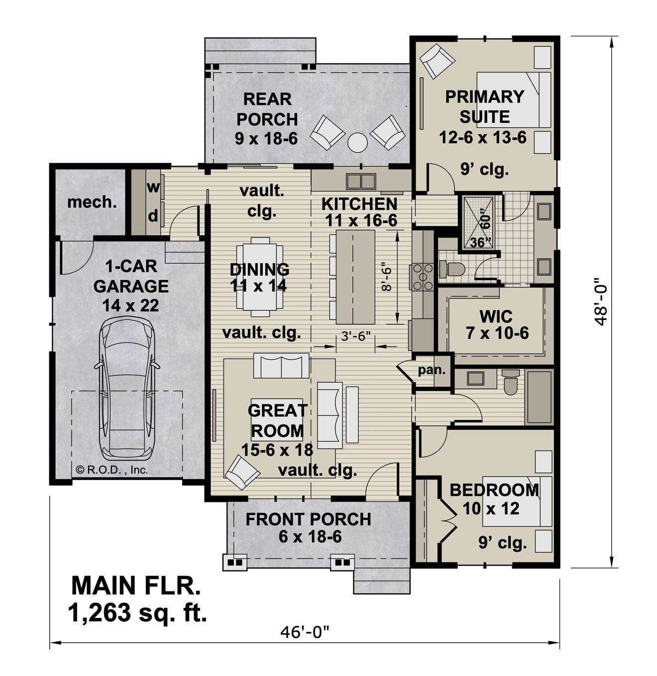 Craftsman House Plan - Oxford 81162 - 1st Floor Plan