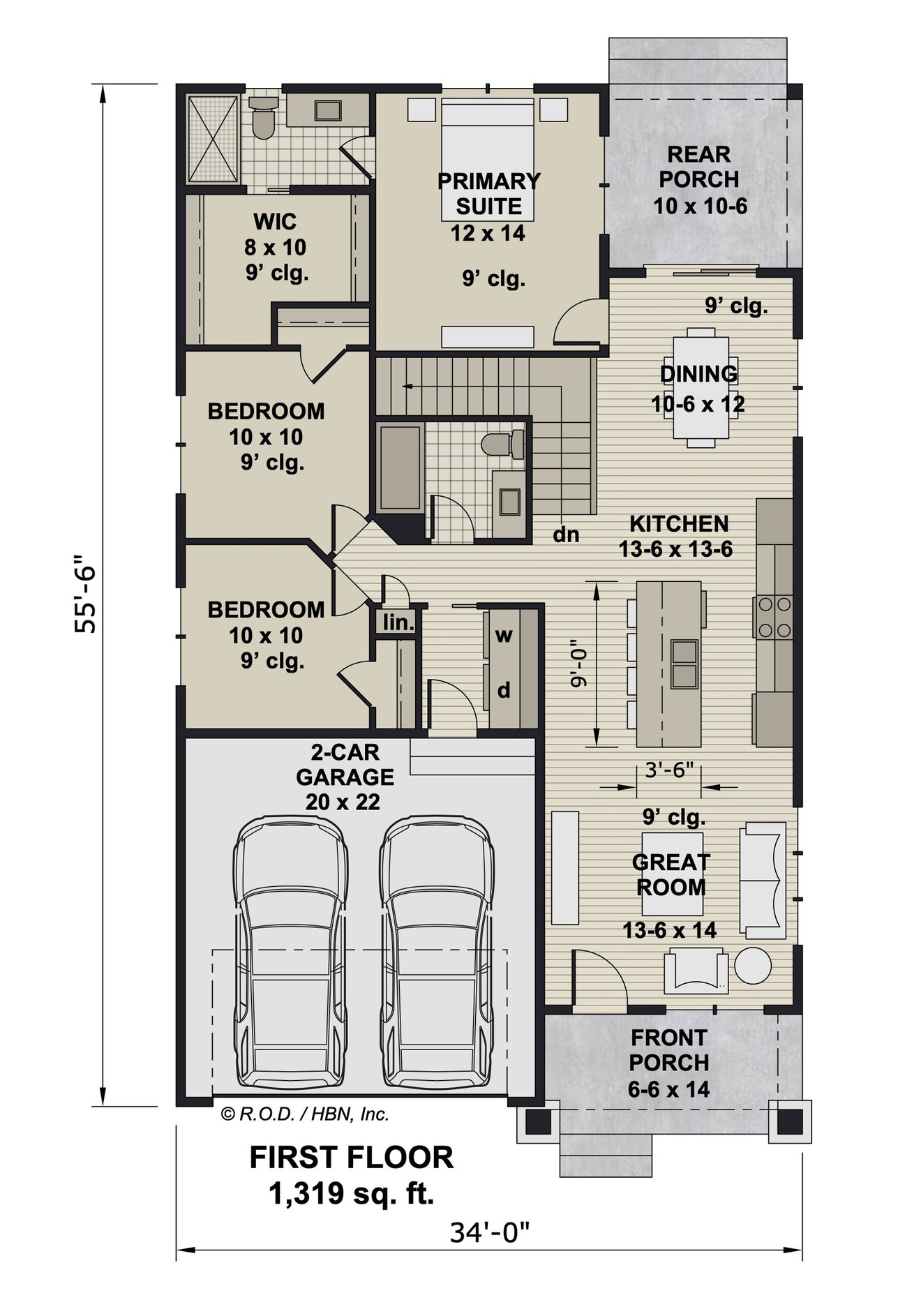 Farmhouse House Plan - Packard 63938 - 1st Floor Plan