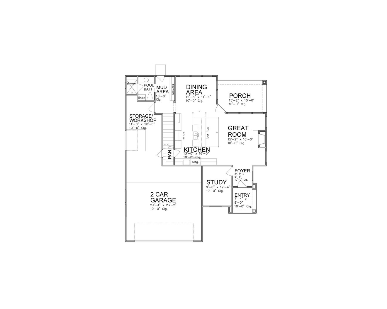 Craftsman House Plan - 91030 - 1st Floor Plan