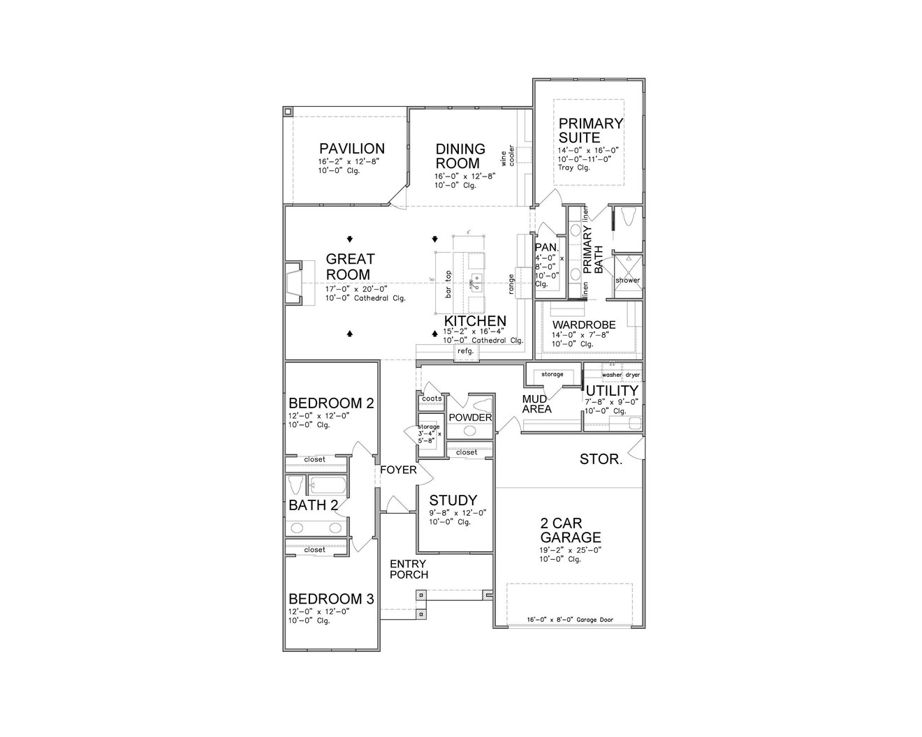 Craftsman House Plan - 22523 - 1st Floor Plan