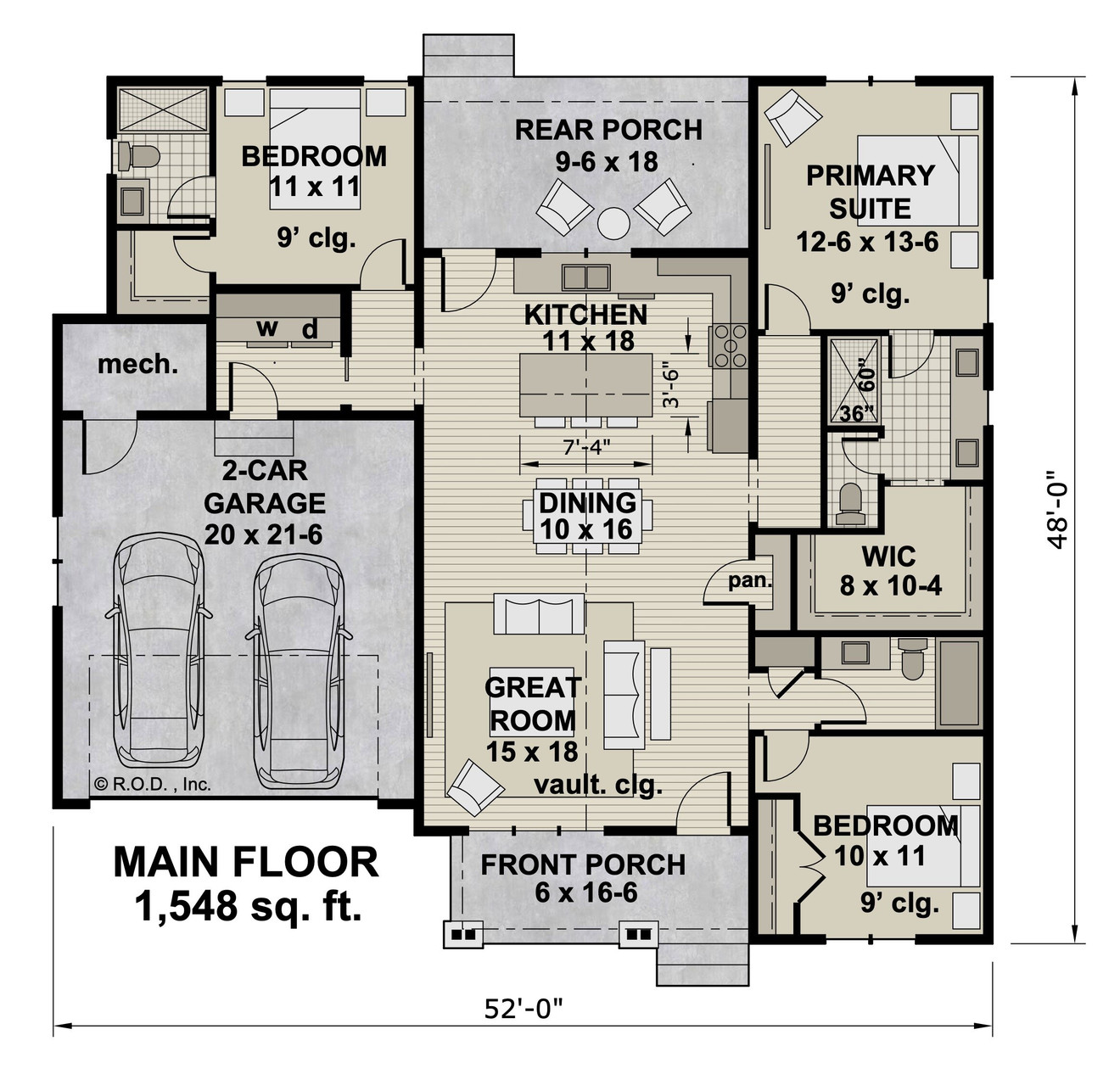Craftsman House Plan - Milton 98657 - 1st Floor Plan