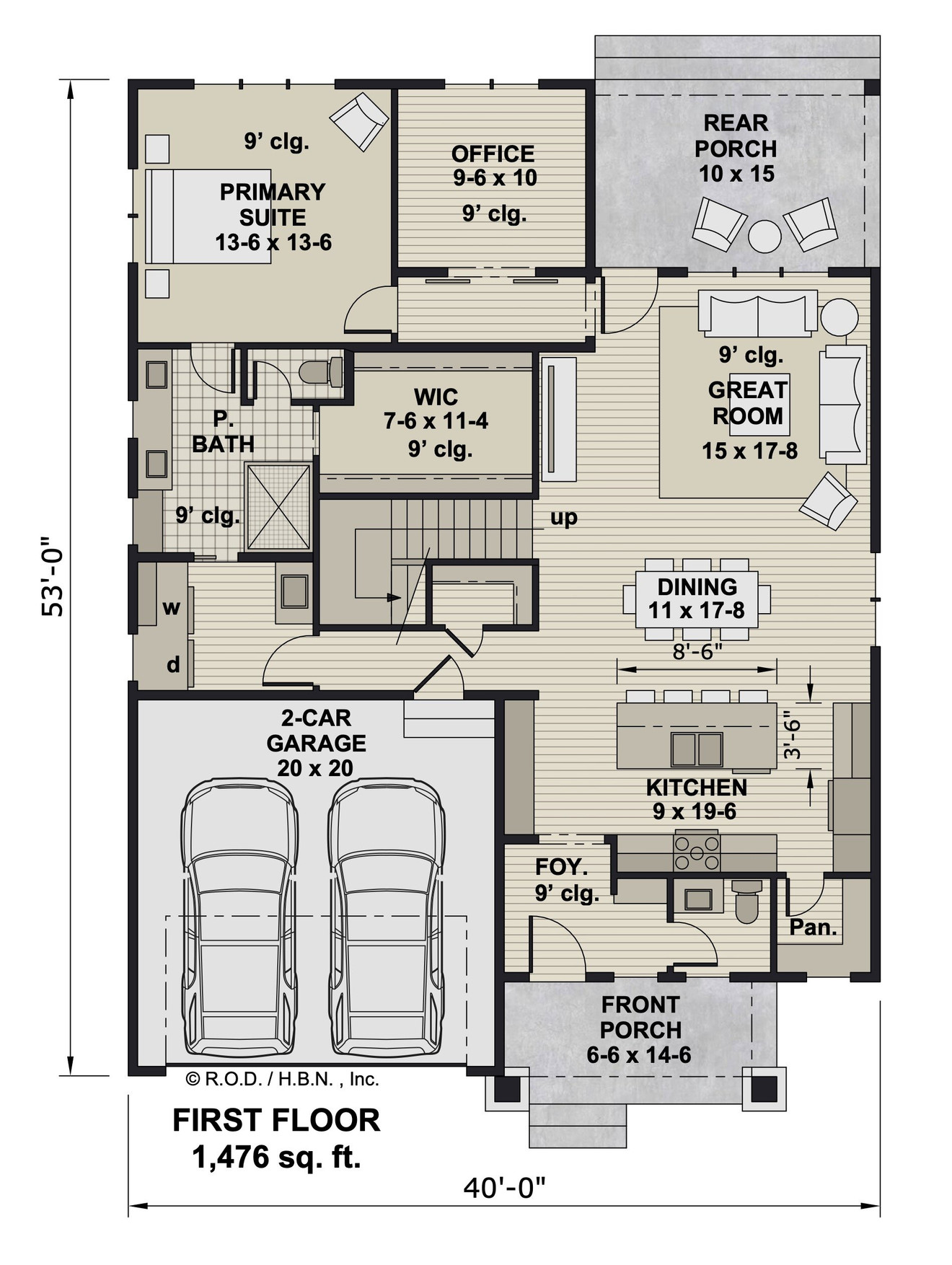 Farmhouse House Plan - Sawgrass 41879 - 1st Floor Plan