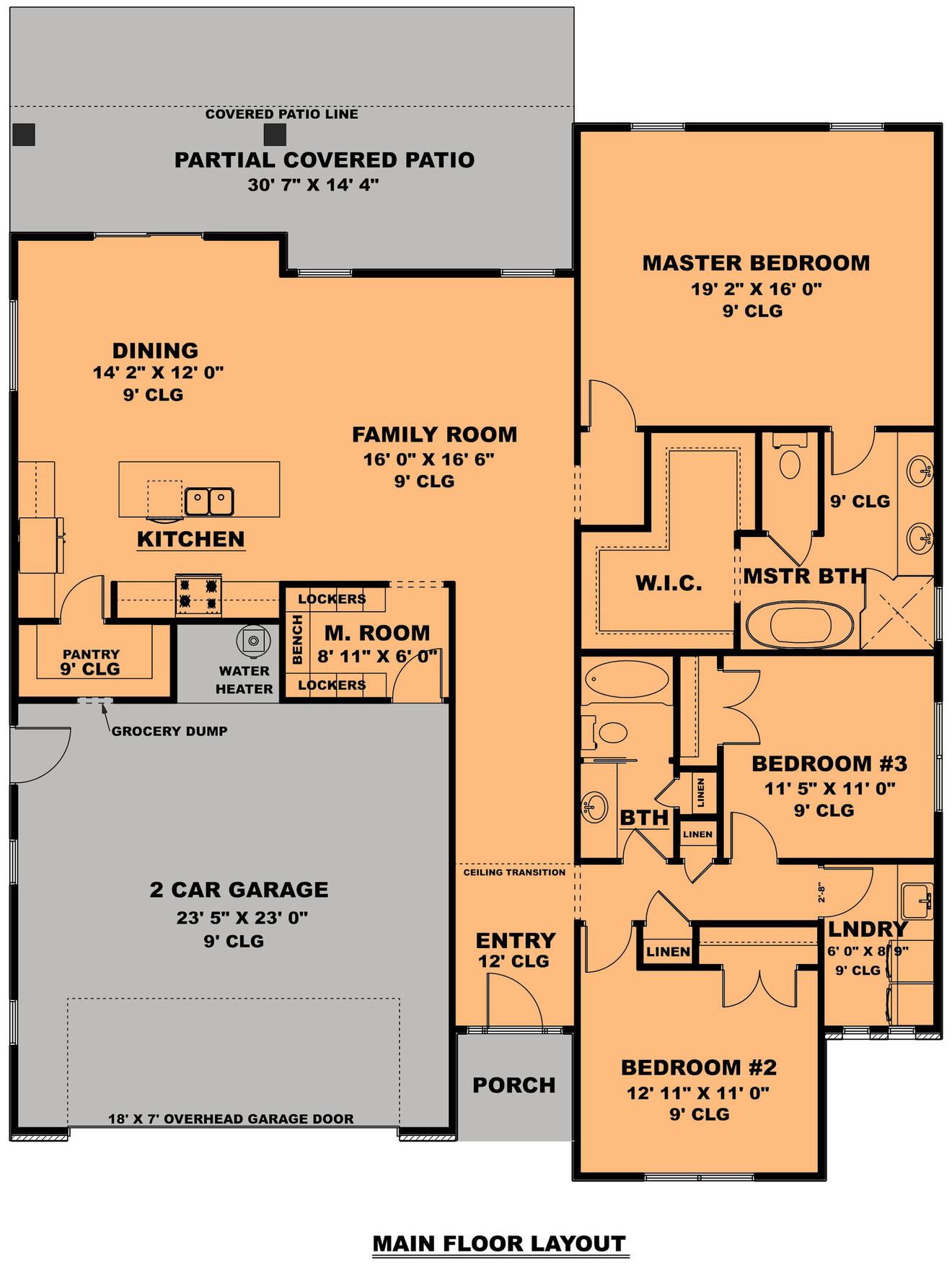 Southwest House Plan - The Cassidy 65219 - 1st Floor Plan