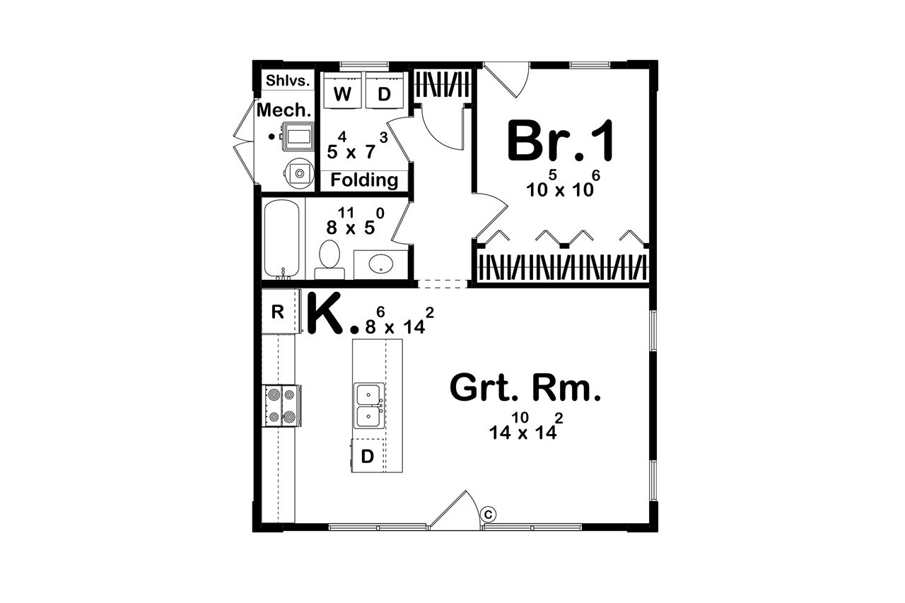 Modern House Plan - Petaluma  22992 - 1st Floor Plan