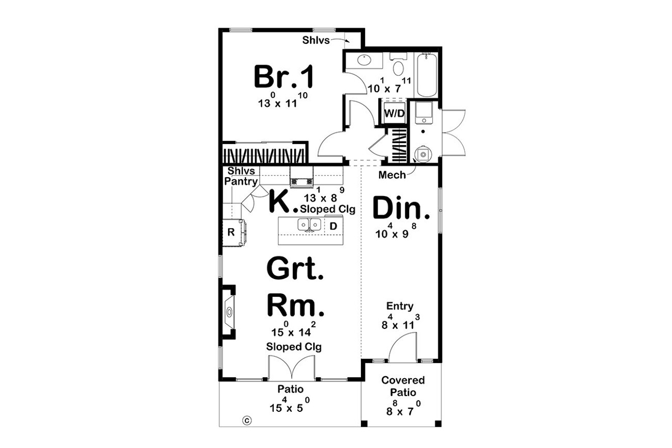 Modern House Plan - Laporte 73359 - 1st Floor Plan