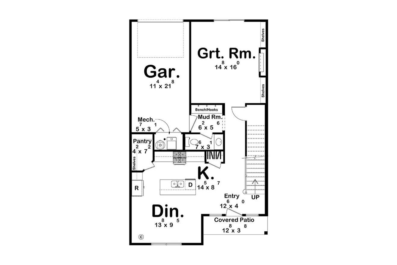 Traditional House Plan - Trailwood 66790 - 1st Floor Plan