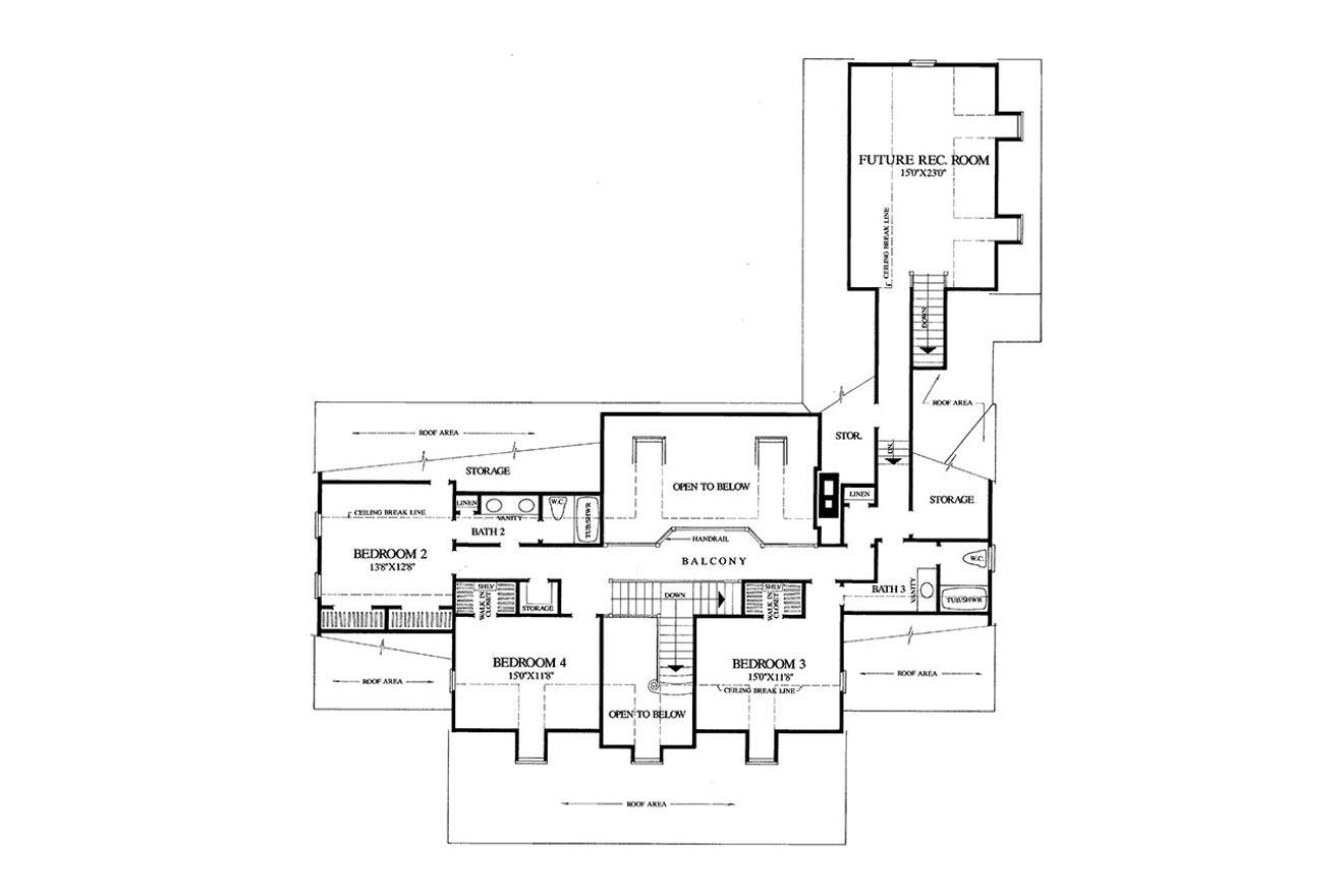 Southern House Plan - Bayou Teche 32147 - 2nd Floor Plan