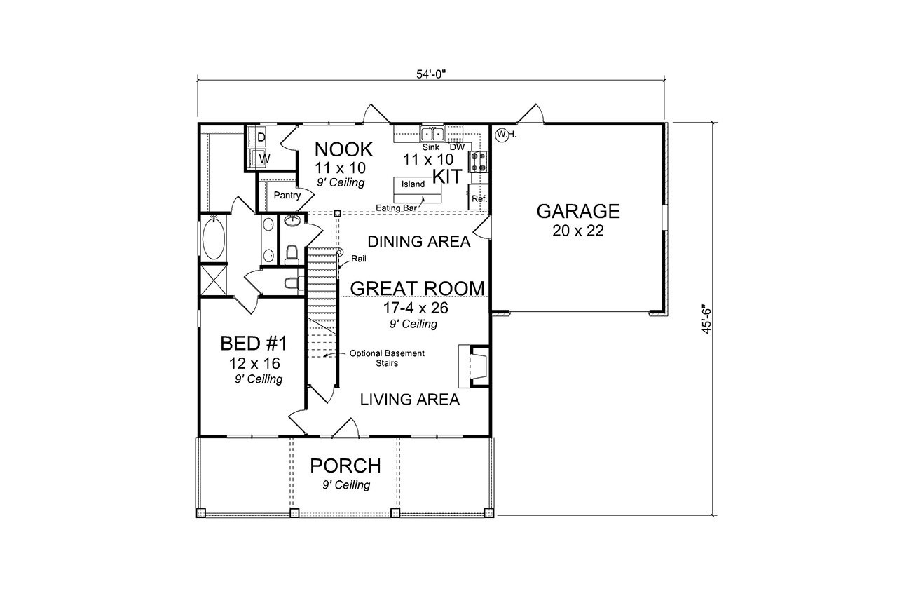 Craftsman House Plan - Florence 56313 - 1st Floor Plan
