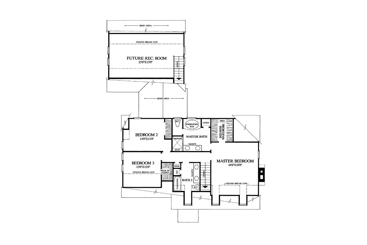 Secondary Image - Southern House Plan - Hollyhock Cottage 56962 - 2nd Floor Plan