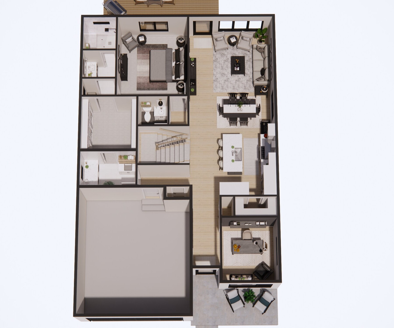 Modern House Plan - Lexington 26560 - 1st Floor Plan Dollhouse - 