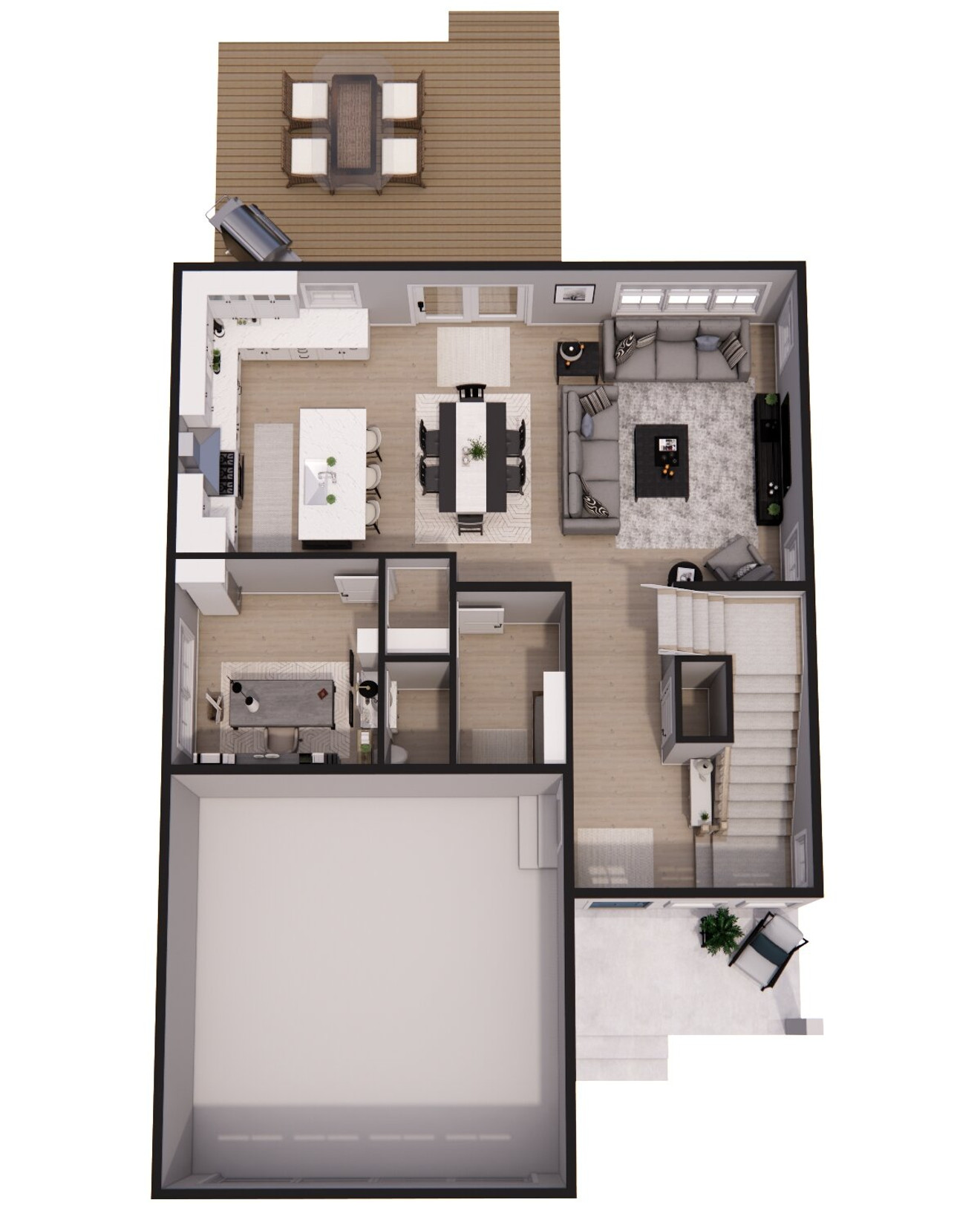 Farmhouse House Plan - White Pines 50546 - 1st Floor Plan Dollhouse - 