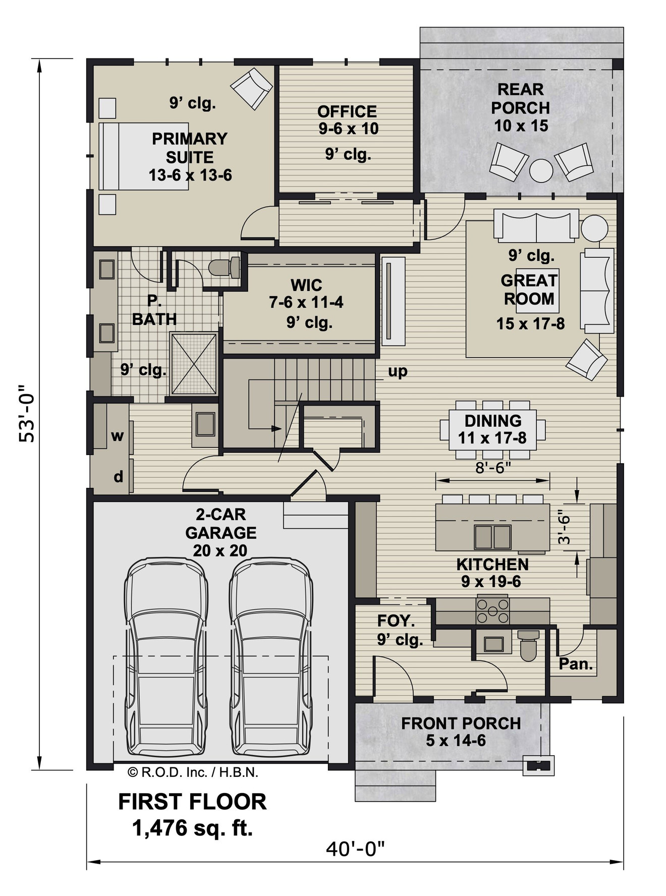 Bungalow House Plan - Brunswick 56610 - 1st Floor Plan