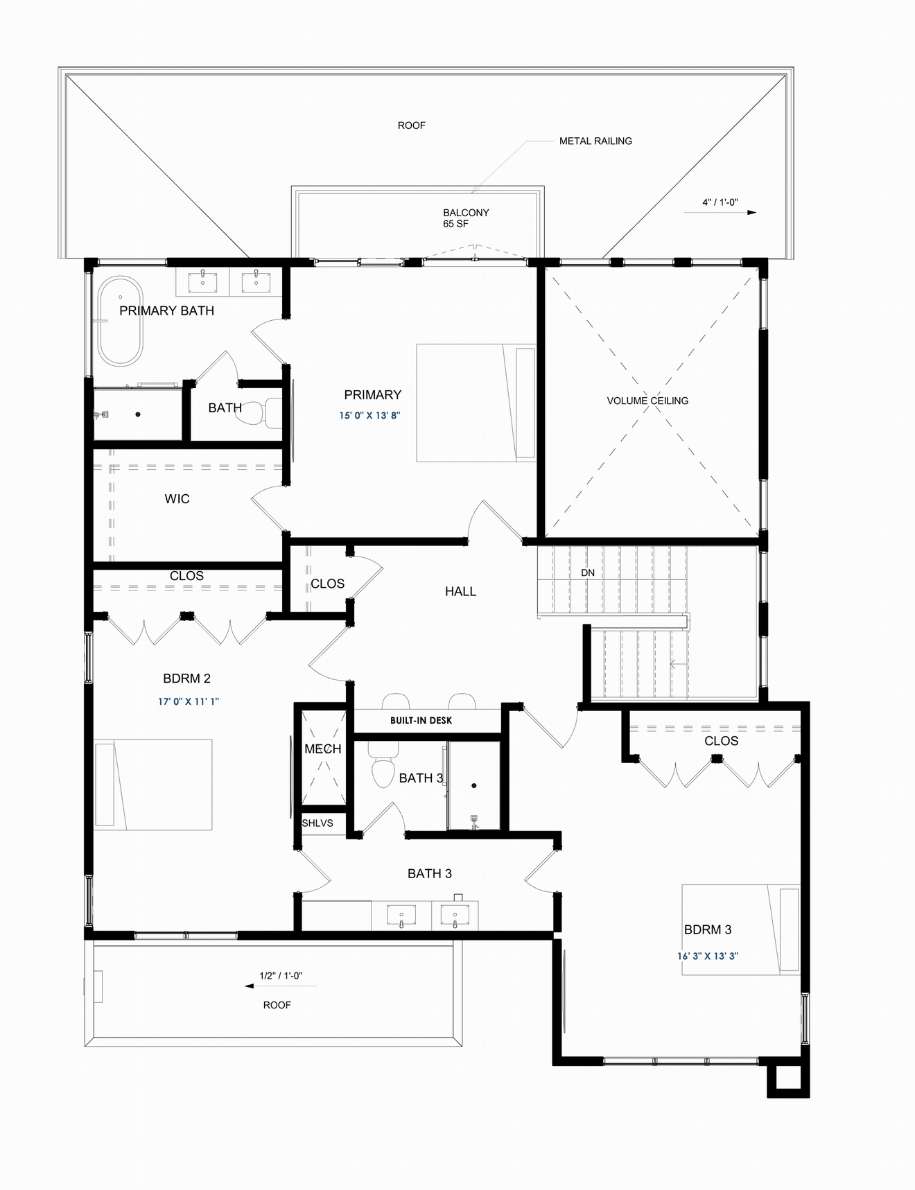 Modern House Plan - 58816 - 2nd Floor Plan