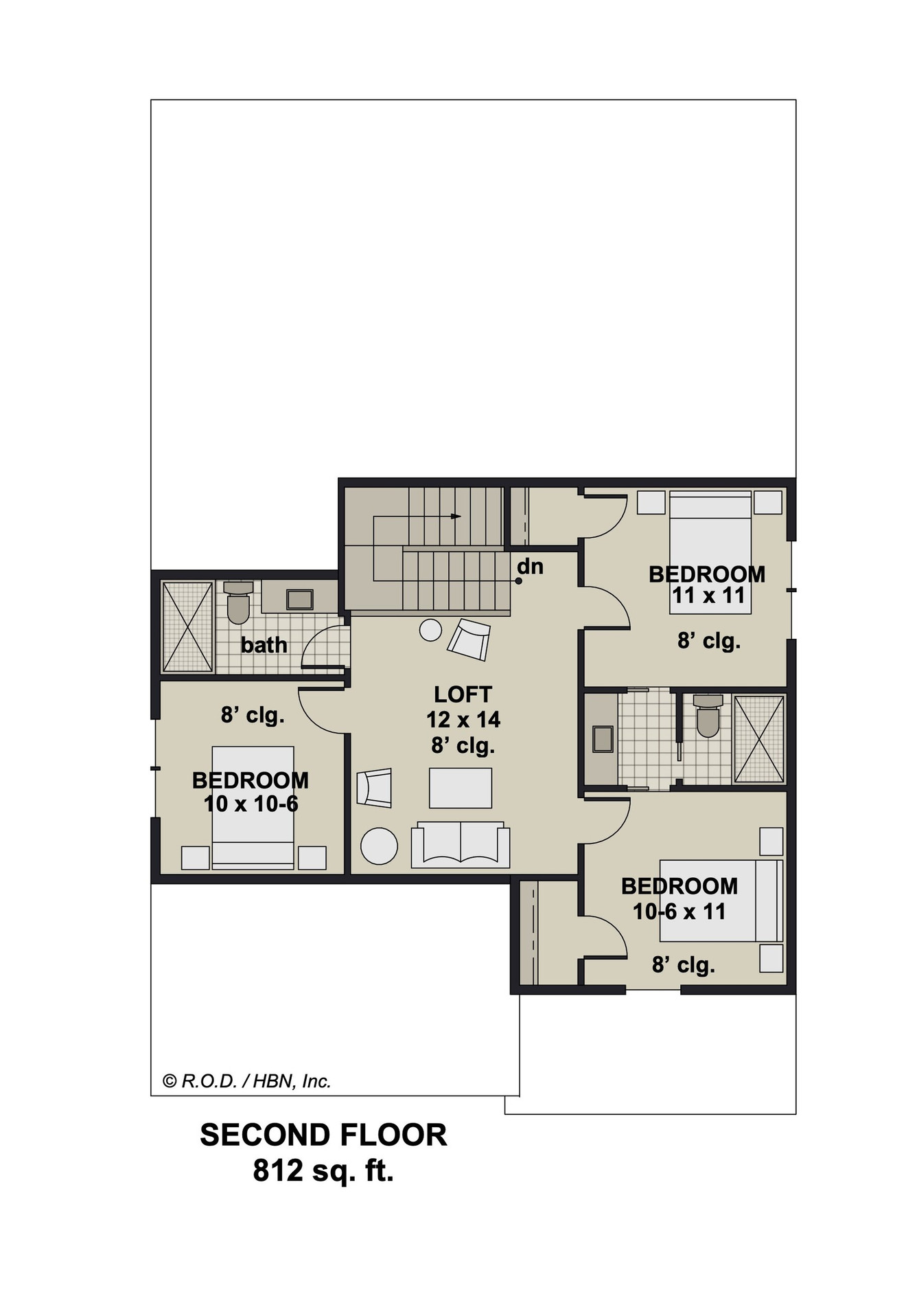 Farmhouse House Plan - Seabrook 68137 - 2nd Floor Plan