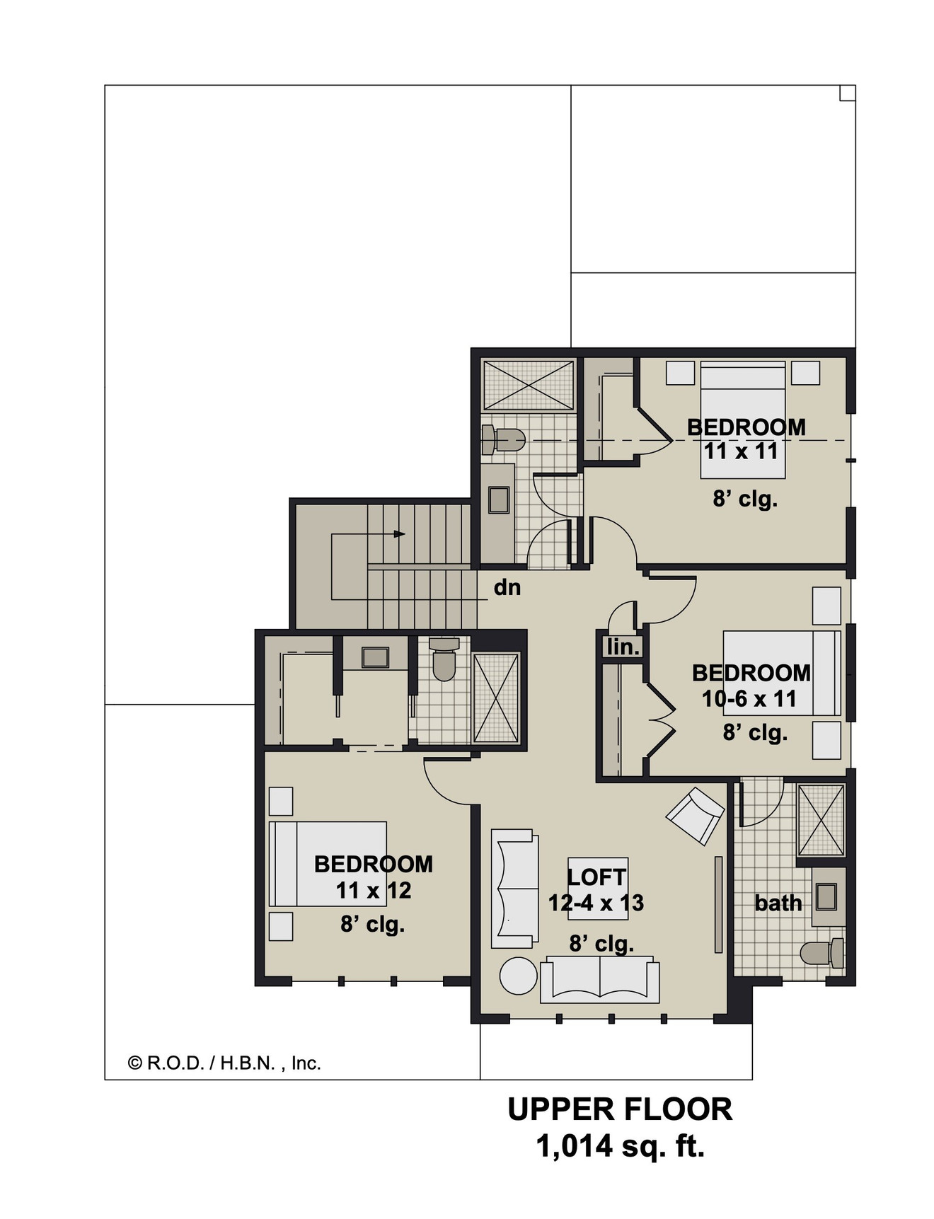 Secondary Image - Farmhouse House Plan - Cattail 65670 - 2nd Floor Plan