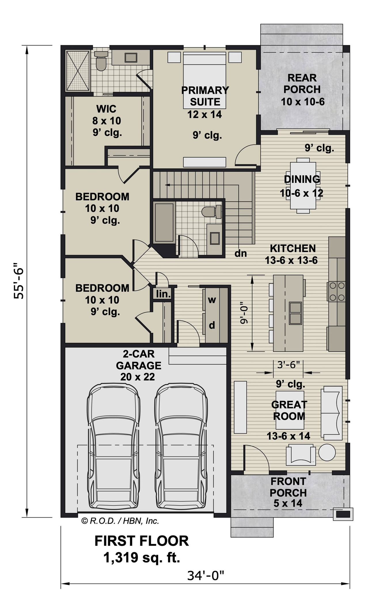 Craftsman House Plan - Pontiac 27166 - 1st Floor Plan