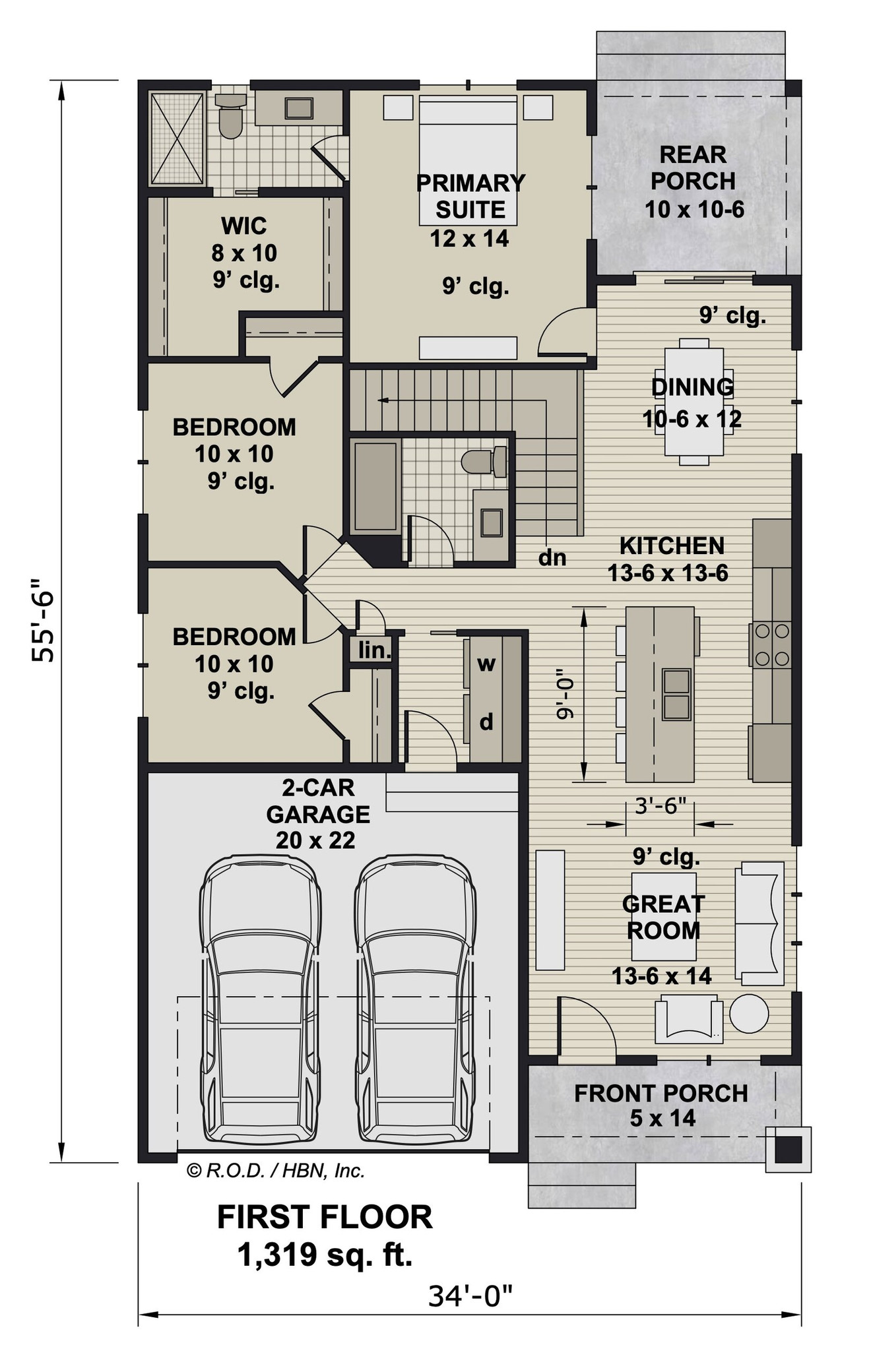 Farmhouse House Plan - Plymouth 16748 - 1st Floor Plan