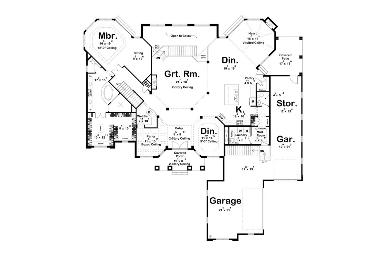 Mediterranean House Plan - Collamore 34743 - 1st Floor Plan